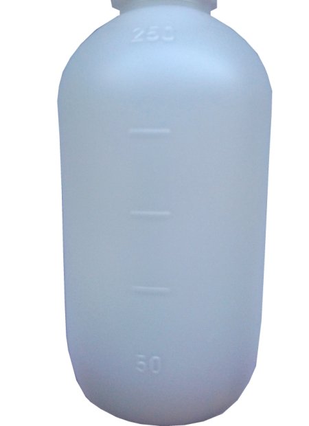 303-770067 HDPE LÁHEV  250 ML NATUR SE STUPNICÍ NEKALIBROVNÁ KULATÁ, BEZ UZÁVĚRU(2)