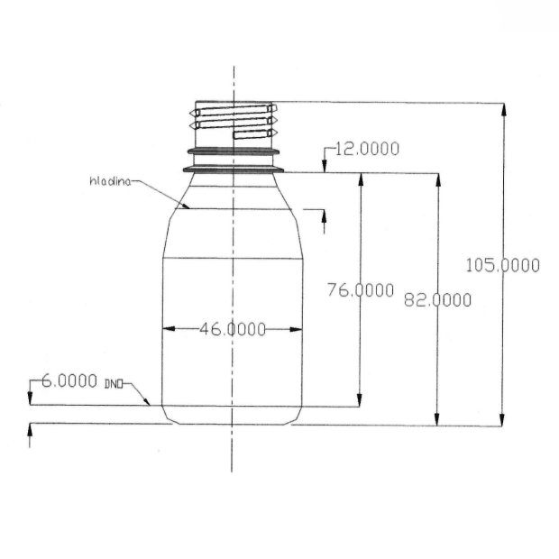 PET LÁHEV 100 ML ČIRÁ BEZ STUPNICE, BEZ UZÁVĚRU(2)